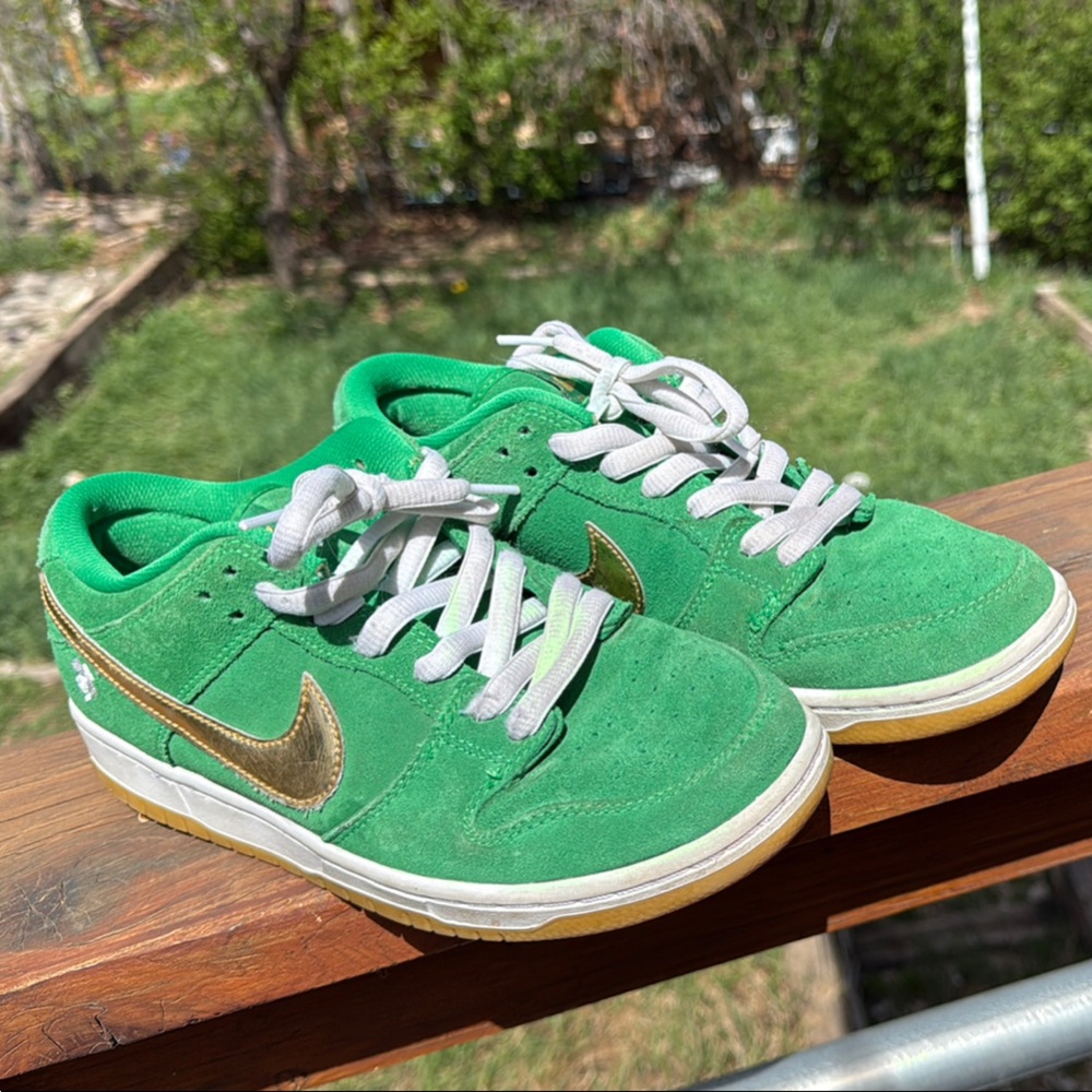Nike SB Low Dunk St. Patrick’s Green and Gold Sneakers